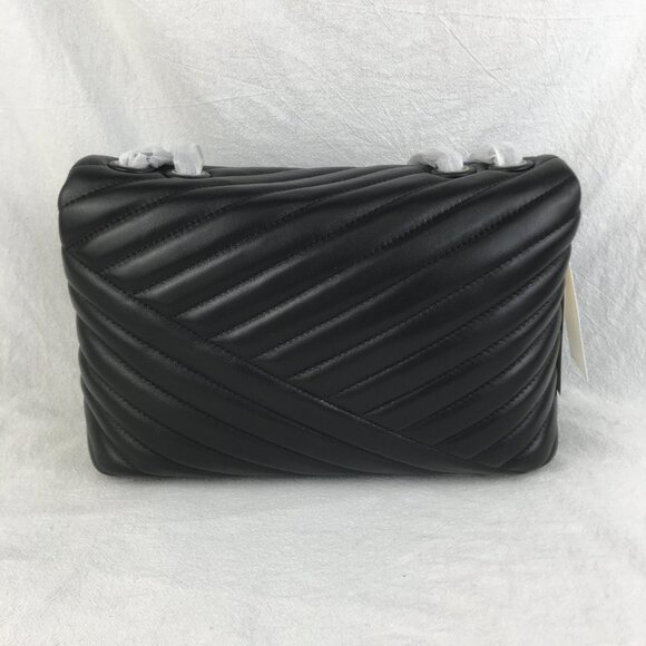 NEW Tory Burch Kira Chevron Large Convertible Should Bag Black - Picture 4 of 9
